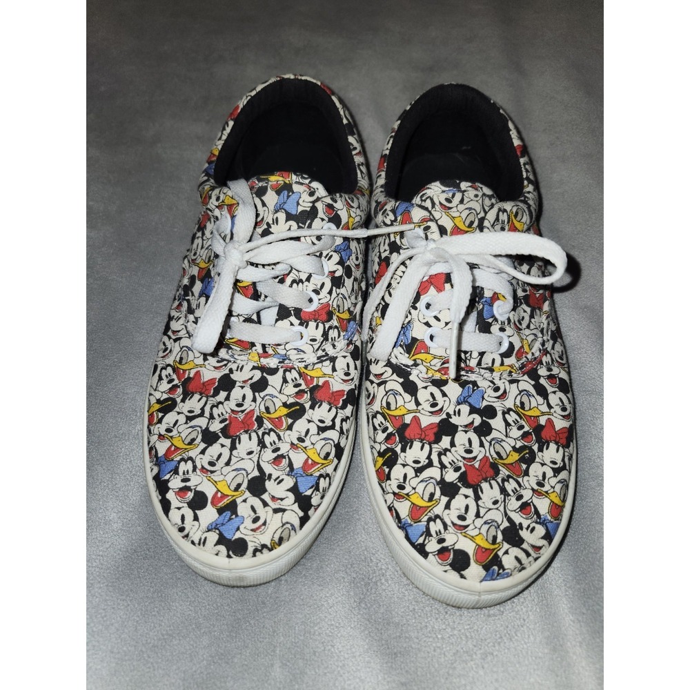 Disney Mickey Mouse & Friends Canvas Sneakers Women's Size 8 All Over Print